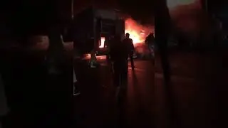 Авария на трассе. Свиньи горят.