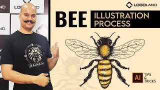 Vintage Logo Design in illustrator | #illustration | Bee Illustration Tutorial in Illustrator