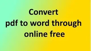 Convert pdf to word through online free www pdfonline com