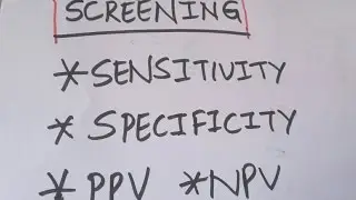 Sensitivity, Specificity, Positive & Negative predictive value ( Basics of Screening)