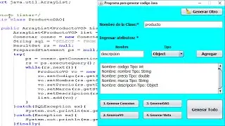 Generar codigo java con base de datos