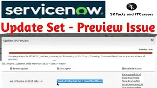 Servicenow Update set Preview Issue || latest version|| 