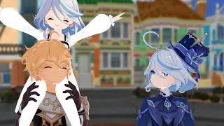 Aether wants to take care Furina daughter [Genshin Impact MMD]