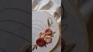 Beginner friendly pumpkin embroidery #embroidery #handembroidery #handmade #stitch #art #pumpkin