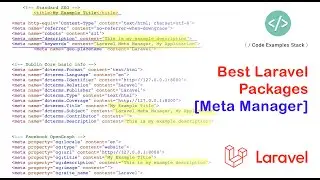 Top Laravel Packages 2020 - Meta Manager - SEO - Example - Tutorial Install Laravel 6 - Optimize App