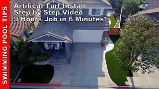 Artificial Turf Install: 9 Hour Job in a 6 Minute Video! Step by Step Featuring  All Season Turf