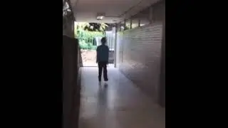 minecraft steve running in public