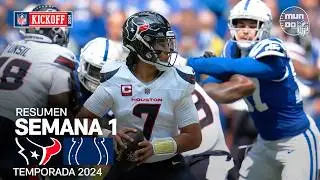 Houston Texans vs. Indianapolis Colts | Semana 1 - NFL 2024 | Highlights Resumen en español