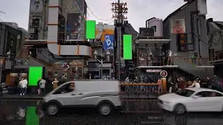 Green Screen City Billboards Mockup 404