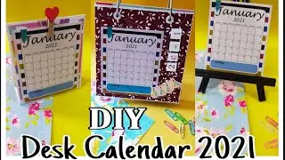 How to make 2021 Desk Calendar || DIY Desk Calendar 2021|| 3 Easy DIY