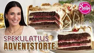 Last minute Christmas cake 🎄 Speculoos cake with fruit filling