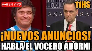CONFERENCIA DE MANUEL ADORNI EN VIVO | HABLA EL VOCERO DE MILEI