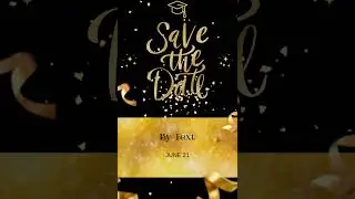Elegant Graduation Digital Invitation Canva Black and Yellow Golden Invite