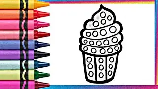 Icecream 🍦 drawing, painting and coloring for kids and toddlers #icecream #icecreamdrawing #kulfi
