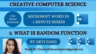 2.  Random Function in MS Word || Microsoft Word in 1 Min.