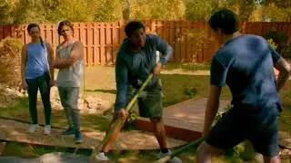 Cobra Kai - Demetri and Chris Lift The Rock