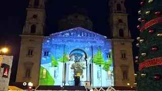 Budapest Bazilika adventi vásári fényfestés 2019
