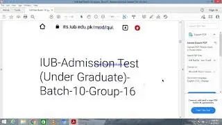 Today IUB BATCH 10 Group 16 NAT Test paper