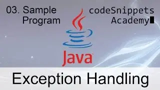 Java Exception Handling 03. Sample Program without exception handling