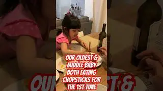 Toddlers Reactions to Eating with Chopsticks for the 1st Time! #kidscomedy
