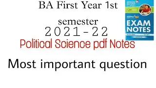 BA 1st Year Political Science pdf Notes | BA first year political Science model paper #political