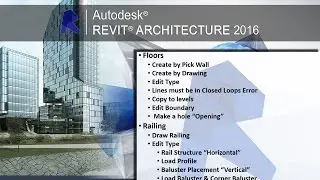 Floors& Railing - Revit "Arabic Tutorial for beginners" Lecture 3,, شرح  ريفيت  معماري للمبتدئين