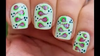Use Needle For Heart Nail Art | Beautiful Drag Marble Nails At Home | Pastel Nails Idea