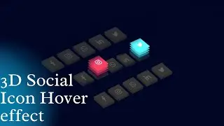 CSS 3D Isometric Social Media Icon Hover Effects |3D Font-awesome Icons Hover Effect