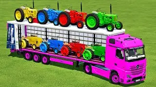 TRANSPORTING ZETOR & PORSCHE MINI TRACTORS WITH MERCEDES TRUCK - Farming Simulator 22