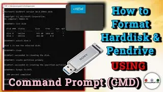 Format USB Drive or Hard Disk using Command Prompt | Format Pendrive or Hard Disk without Software