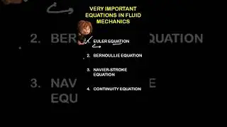VERY IMPORTANT EQUATIONS OF FLUID MECHANICS