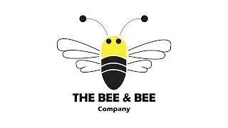 The bee & bee minimal logo in Adobe Illustrator | Graphic design
