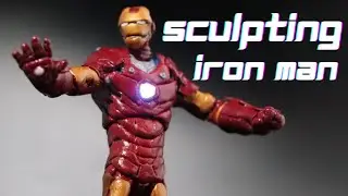 Sculpting Iron Man with Arc Reactor! Polymer Clay tutorial! Clay art!