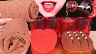 ASMR EDIBLE TOWEL CREPE CAKE, JELLO CUPS, MOUSSE CAKE EATING SOUNDS ゼリーを食べる 咀嚼音 먹는수건, 무스케이크, 젤리 먹방