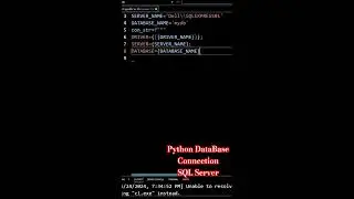 Python DataBase connectivity using SQL Server 