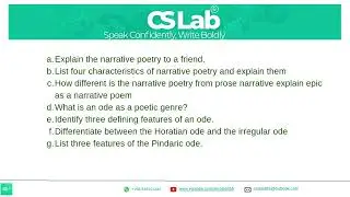 Sample Questions -Techniques of Poetry (For all English Major Students)