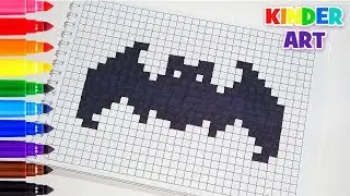 Рисунки по клеточкам - Летучая мышь | How to draw a bat - Pixel art