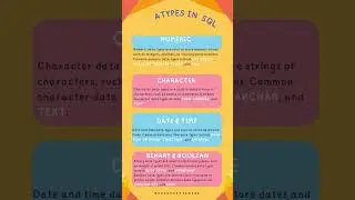 📚 Data Types in SQL: Explained in few seconds! 📊💡watch our blog:  