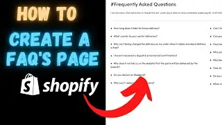 How To Create  a FAQ  Page On Shopify