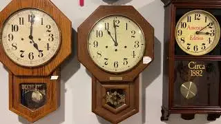 Hamilton Headmaster Regulator Wall Clock Chimes 11 PM (Dark Brown)