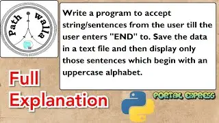 Write a program to accept string/sentences from the user till the user enters END to. Save the data