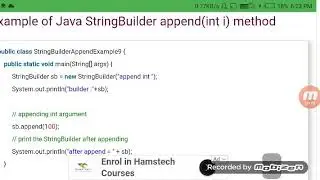 Java string builder append () method