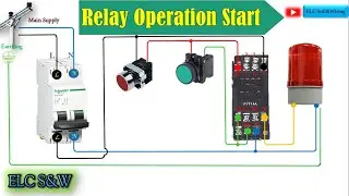 Relay Operation Start & Stop Control Wiring| Wiring Diagram | Single phase relay