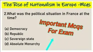 CBSE MCQ Questions for Class 10 Social Science History – The Rise of Nationalism in Europe 