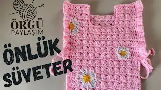 Crochet Apron Sweater Side Tie Sweater | Knitting Sharing ❤