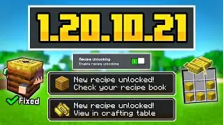 UPDATE Fitur Baru RECIPE UNLOCKING Persis Java - Mcpe Beta 1.20.10.21!