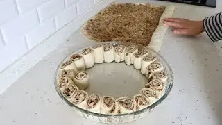 HAMURUNU Soğanlı CEVİZLE Sarıp KESİYORUM. Tepside KOLAY Çörek TARİFİ