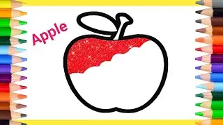 Draw an apple drawing paint easy step by step for kids /