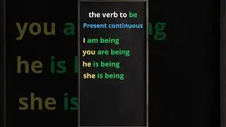THE VERB TO BE - PRESENT CONTINUOUS