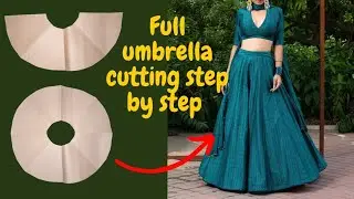 full circle umbrella cut lehnga cutting-easy way to learn umbrella cut lehnga